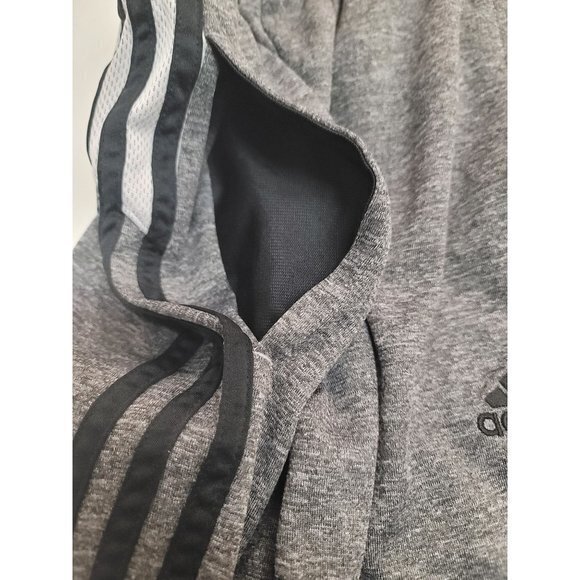 Adidas Youth Size Med10/12 Gray Black 3 Stripe Drawstring Elastic‎ Waist Sweats - Picture 3 of 6